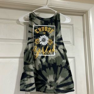 Camo tie die work out tank top